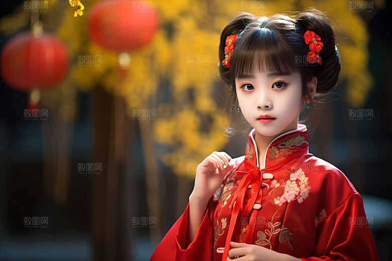 春节汉服女孩新春高清CG