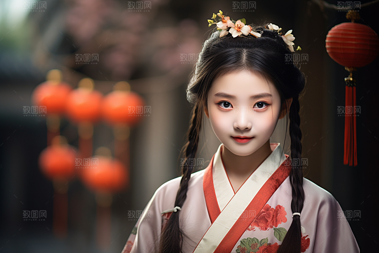 春节汉服女孩新春高清CG