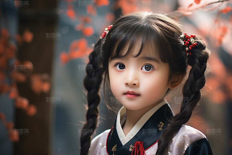 春节汉服女孩中国风新春CG