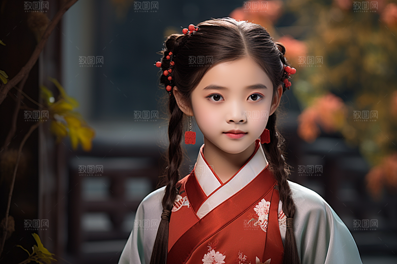 春节汉服女孩喜庆新春CG