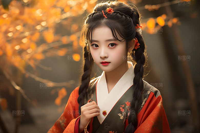 春节汉服女孩春日过年CG