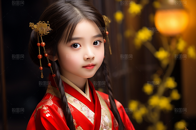 春节汉服女孩高清新春CG