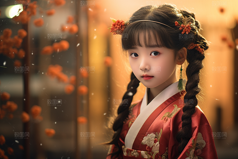 春节汉服女孩传统文化高清CG
