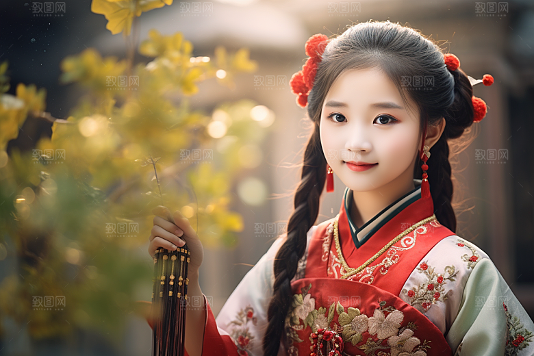 春节汉服女孩春日中国风CG