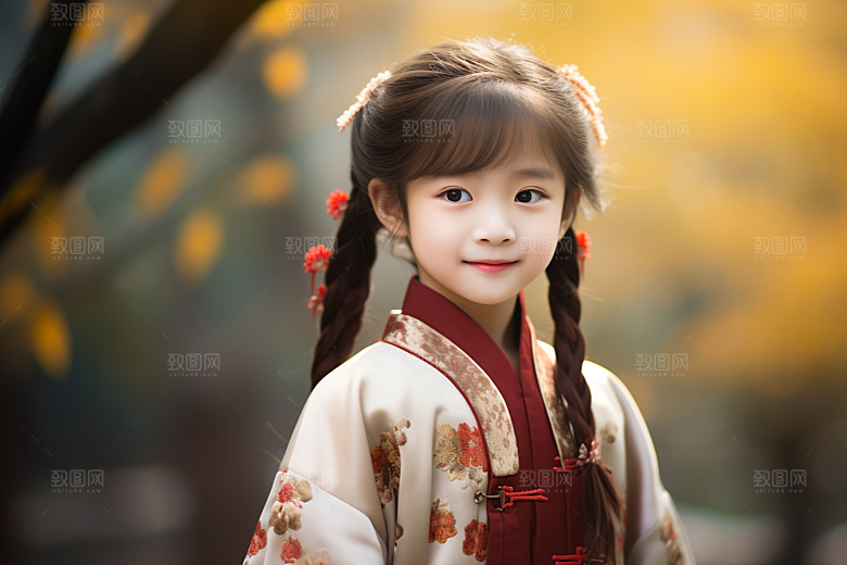 春节汉服女孩新春传统文化CG