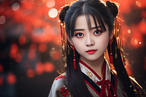 春节汉服女孩春日中国风CG