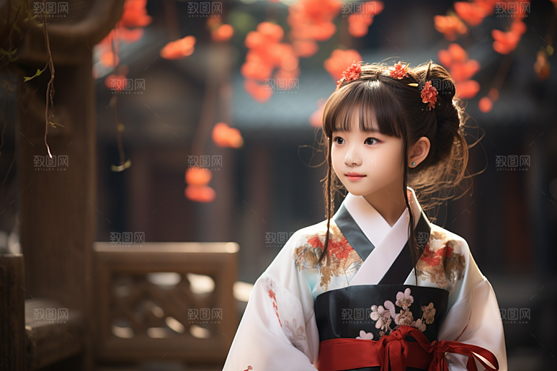 春节汉服女孩中国风高清CG