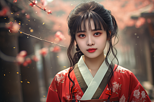 春节汉服女孩过年中国风CG
