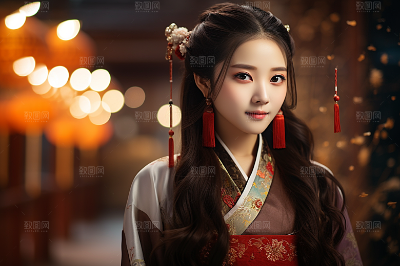 春节汉服女孩春日中国风CG