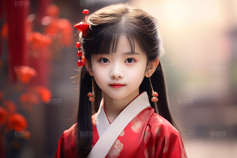 春节汉服女孩春日中国风CG