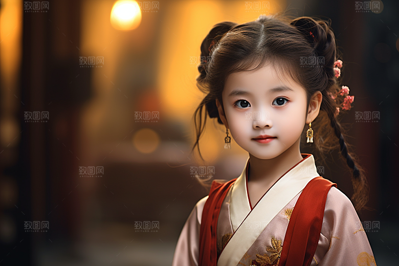 春节汉服女孩喜庆传统文化CG