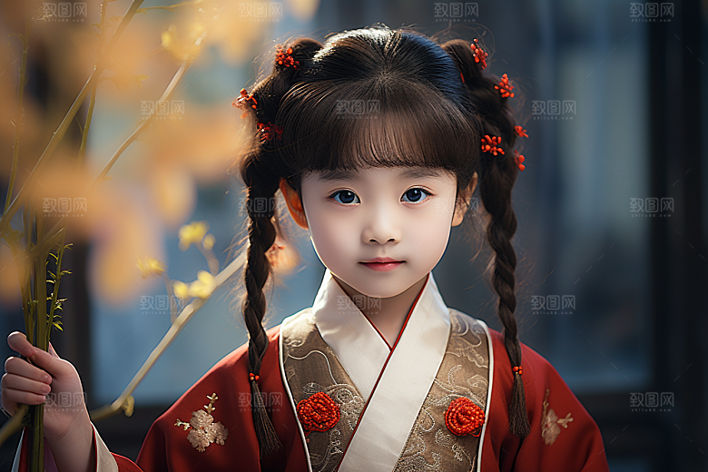 春节汉服女孩喜庆中国风CG