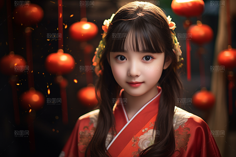 春节汉服女孩新春高清CG