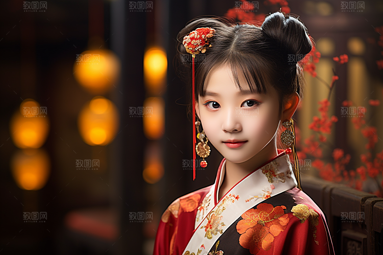 春节汉服女孩喜庆中国风CG