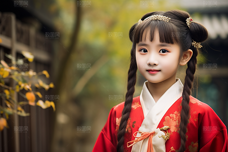 春节汉服女孩新春过年CG