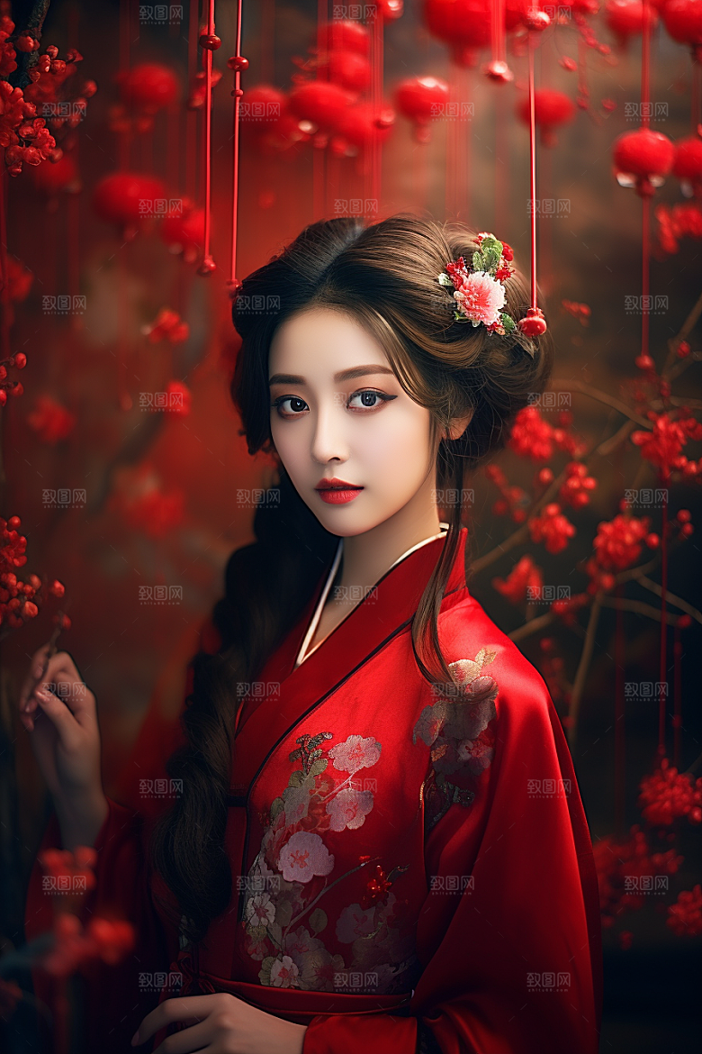 春节汉服女孩高清传统文化CG
