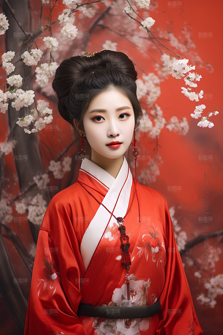 春节汉服女孩喜庆高清CG