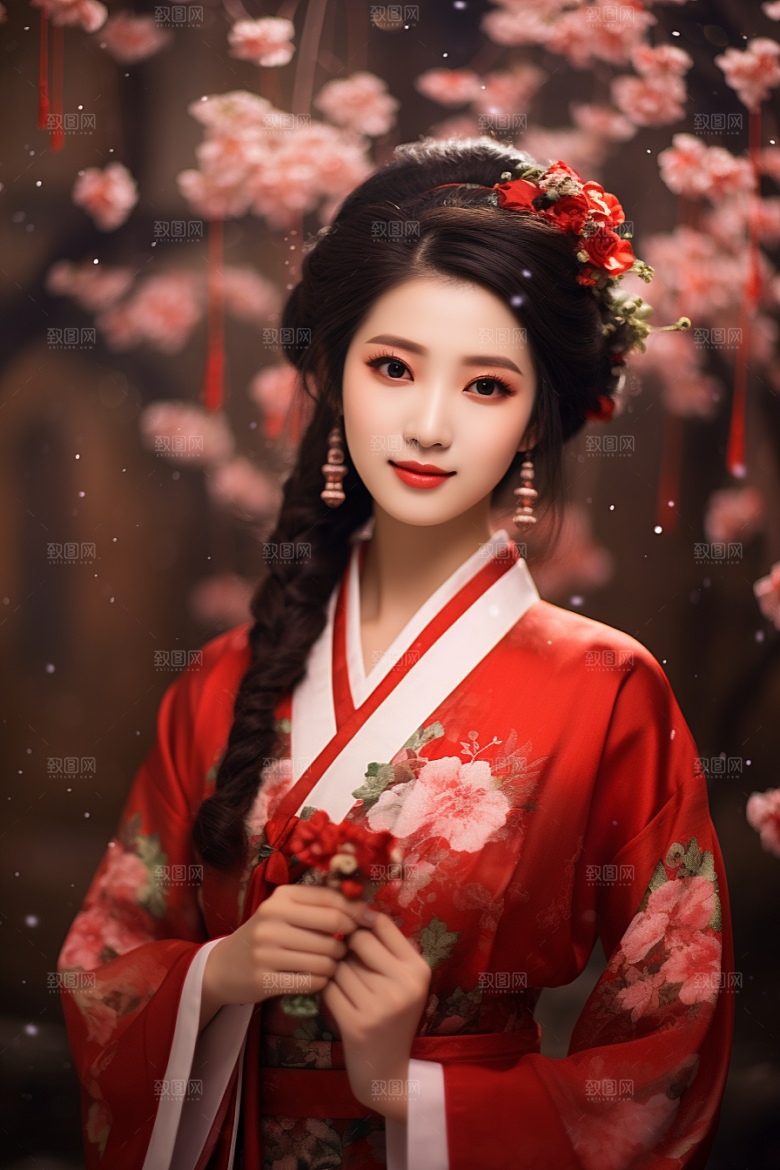 春节汉服女孩新春高清CG