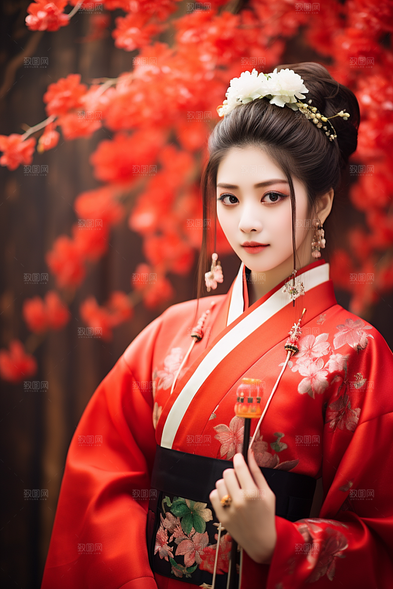 春节汉服女孩高清过年CG