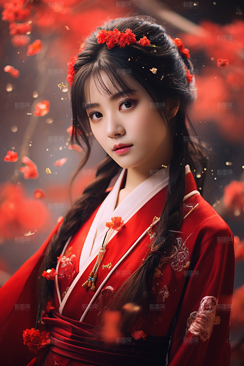 春节汉服女孩高清传统文化CG