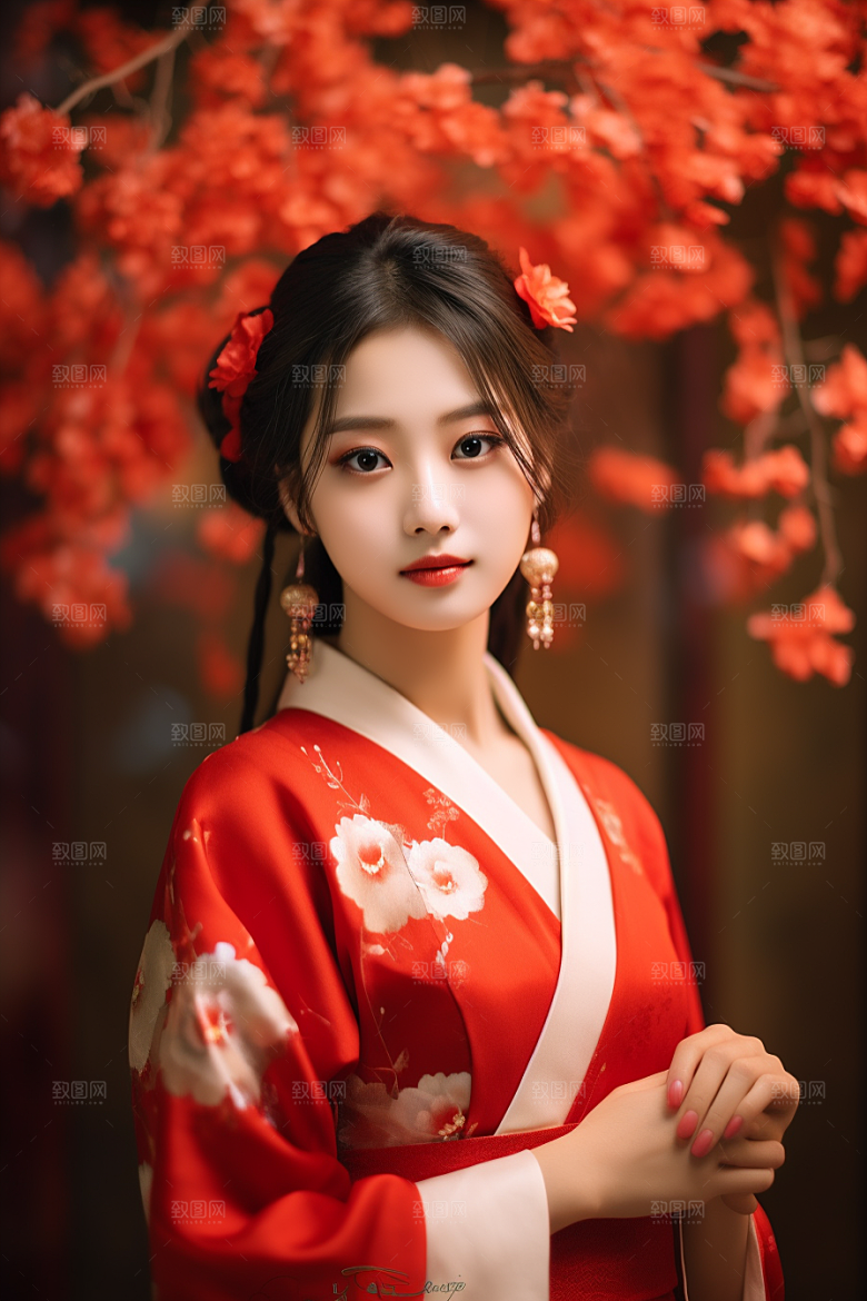 春节汉服女孩高清春日CG