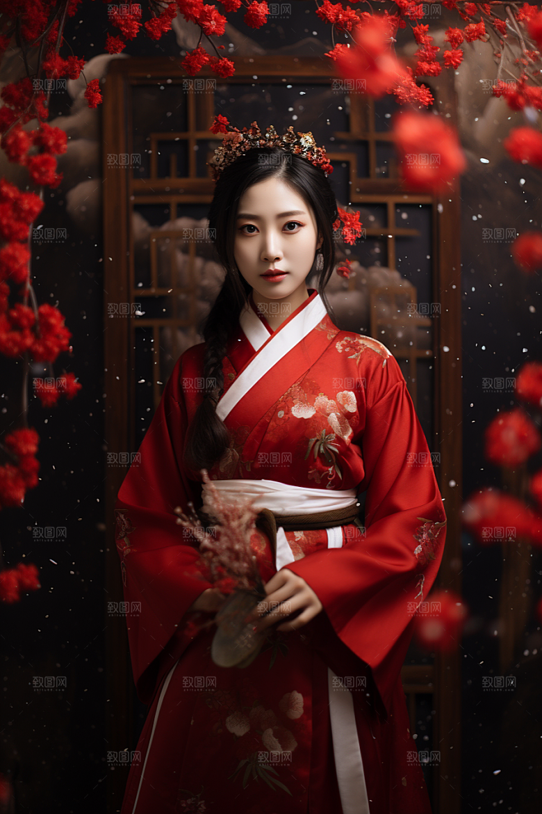 春节汉服女孩高清传统文化CG