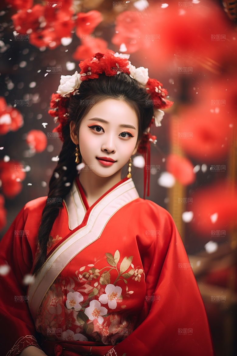 春节汉服女孩高清新春CG