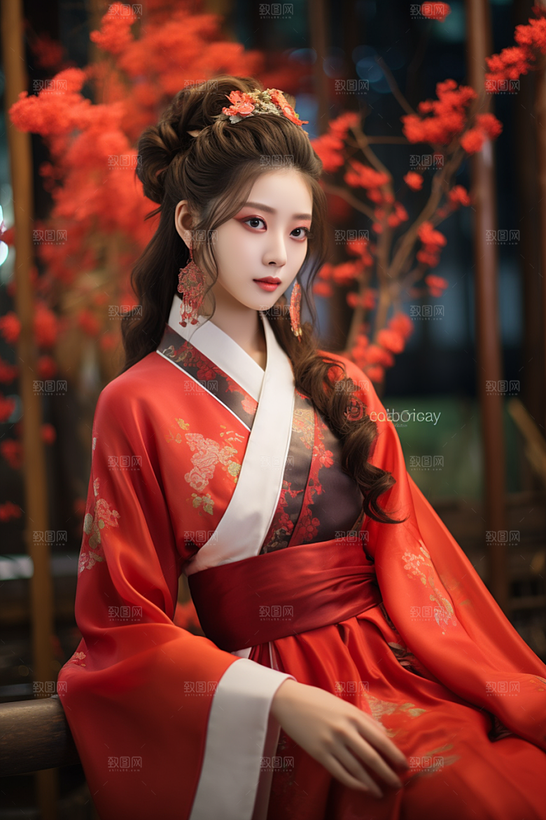 春节汉服女孩高清中国风CG