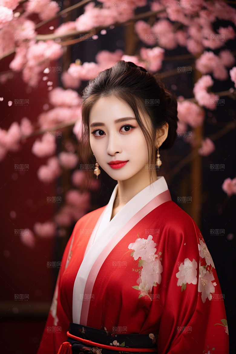 春节汉服女孩传统文化新春CG
