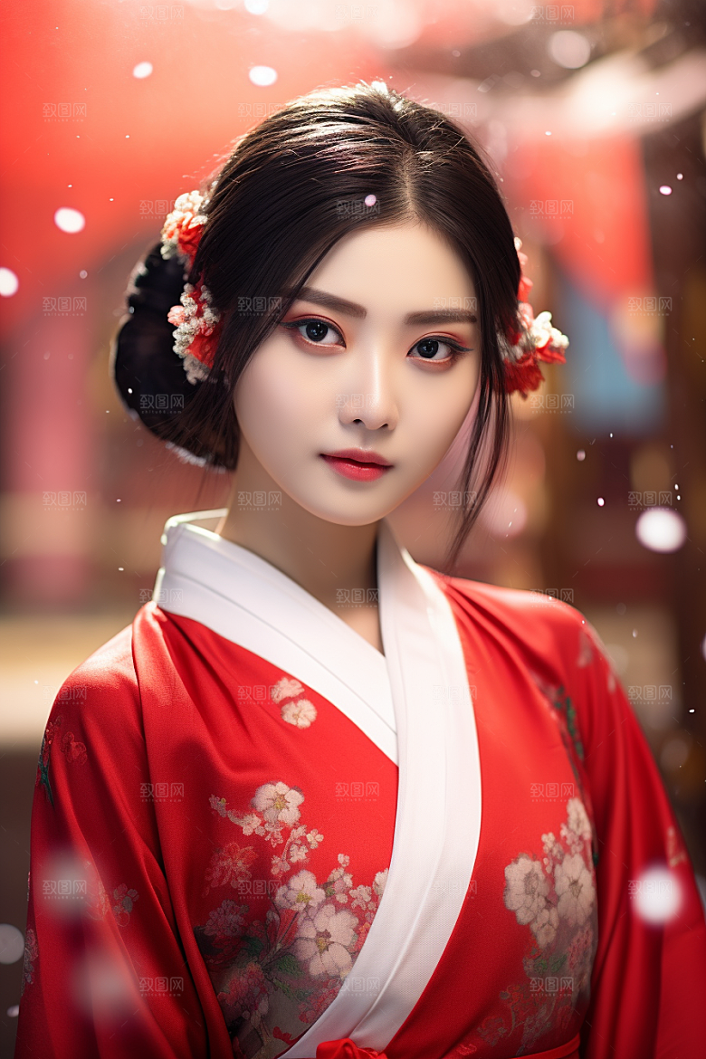 春节汉服女孩春日过年CG