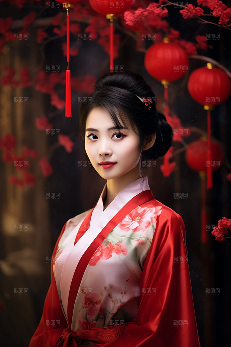 春节汉服女孩高清春日CG