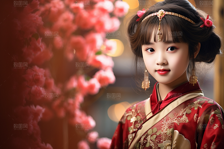 春节汉服女孩高清喜庆CG