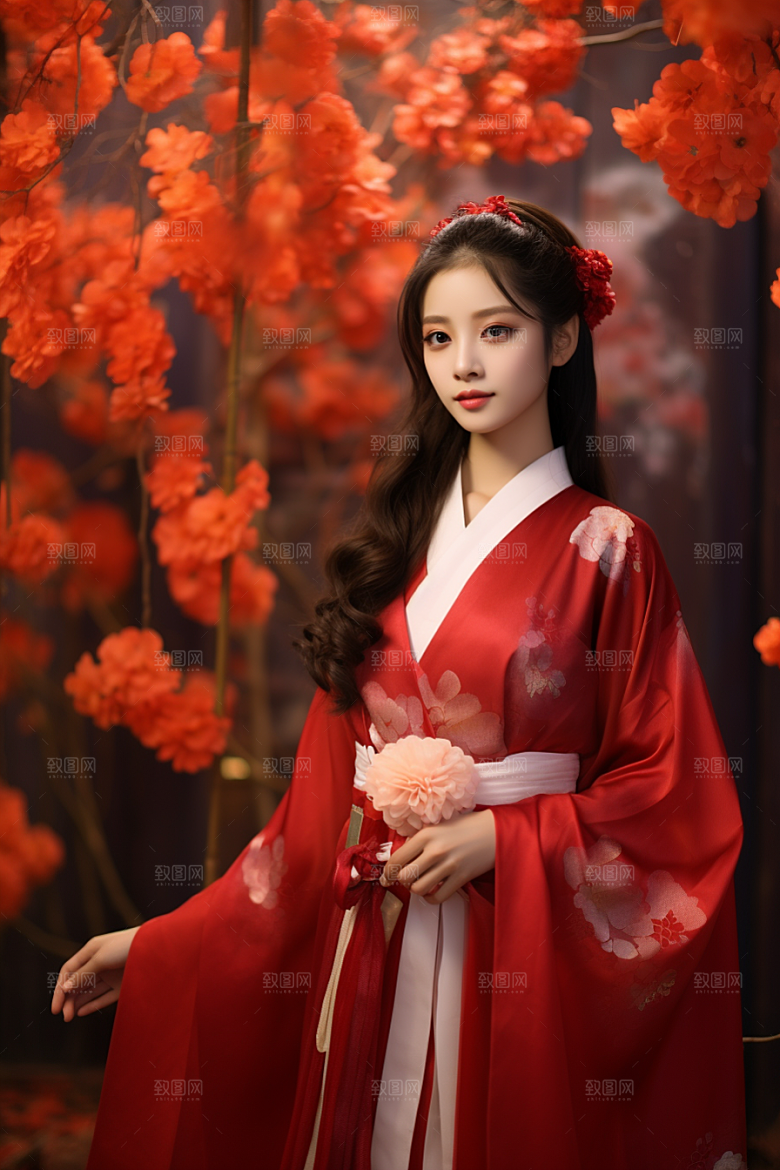 春节汉服女孩高清中国风CG