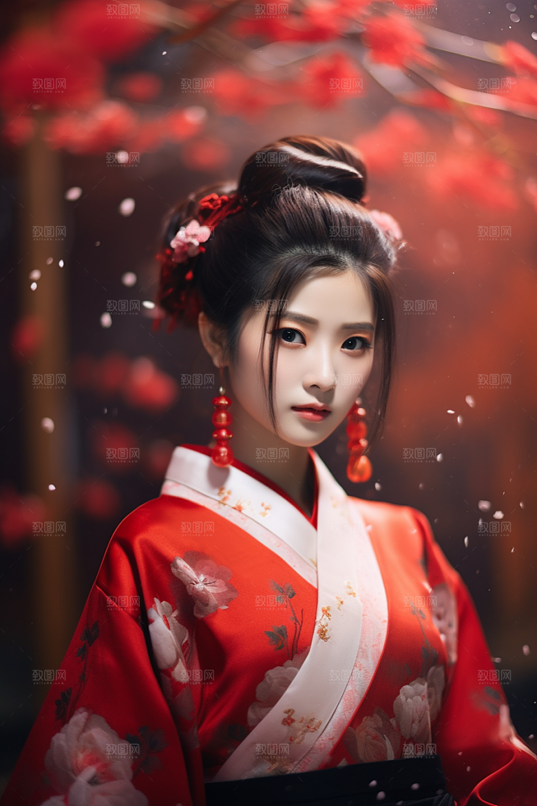春节汉服女孩高清传统文化CG