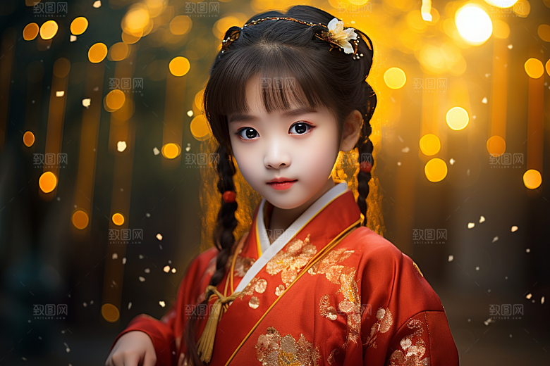 春节汉服女孩高清新春CG