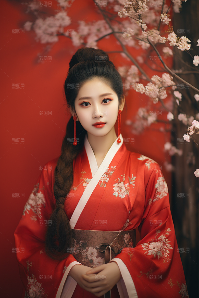 春节汉服女孩高清中国风CG