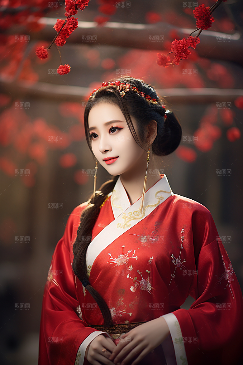 春节汉服女孩高清春日CG