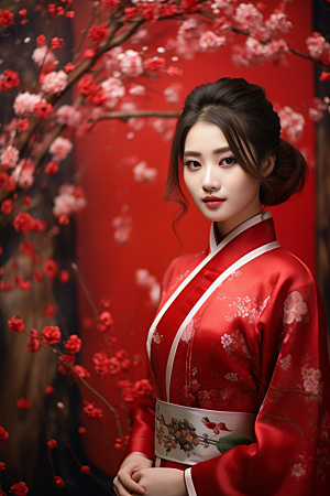 春节汉服女孩新春高清CG