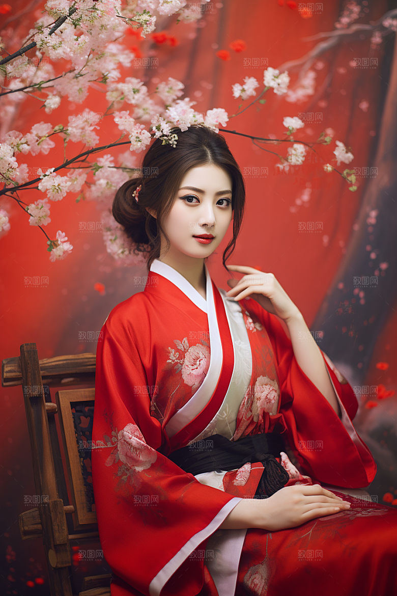 春节汉服女孩高清中国风CG