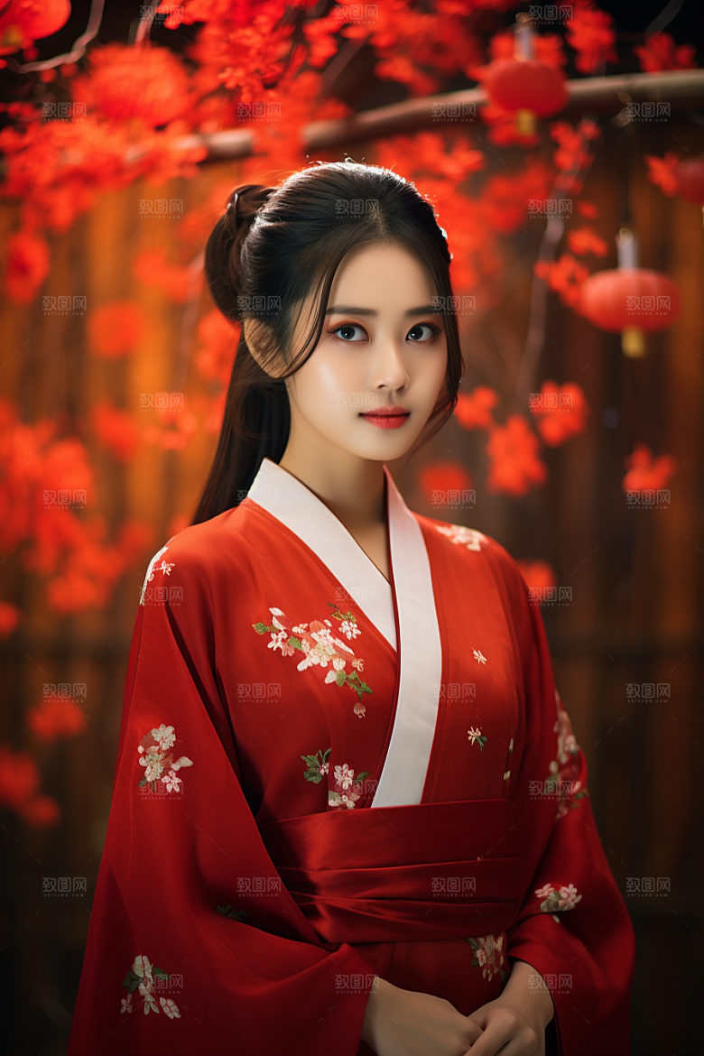 春节汉服女孩高清中国风CG