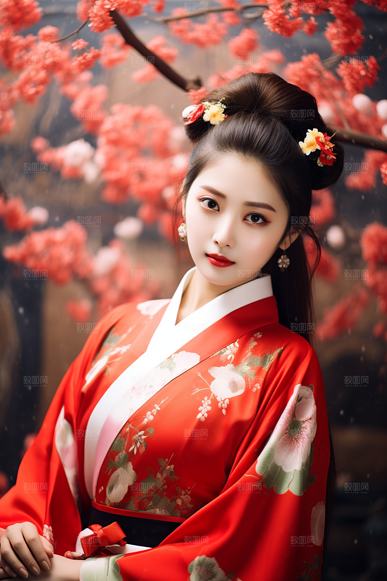 春节汉服女孩高清春日CG