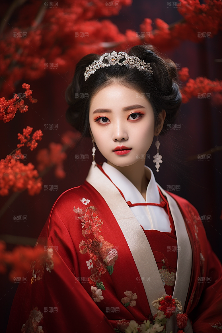 春节汉服女孩中国风春日CG