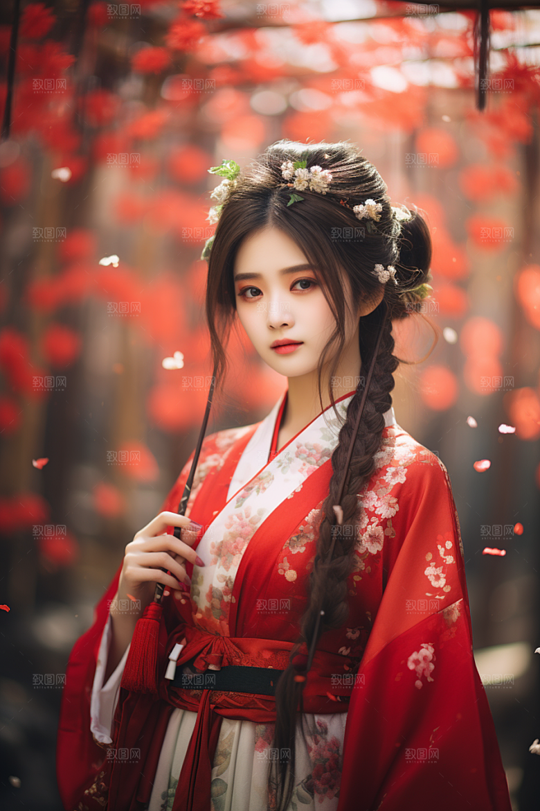 春节汉服女孩新春高清CG