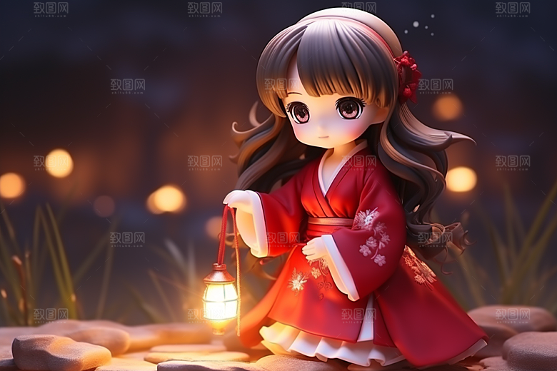 春节汉服女孩传统文化高清CG