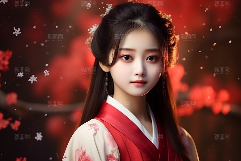 春节汉服女孩高清传统文化CG