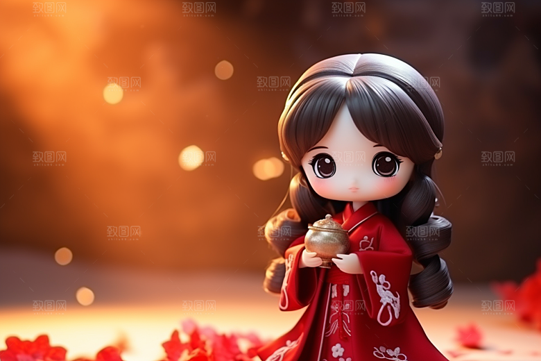 春节汉服女孩过年春日CG