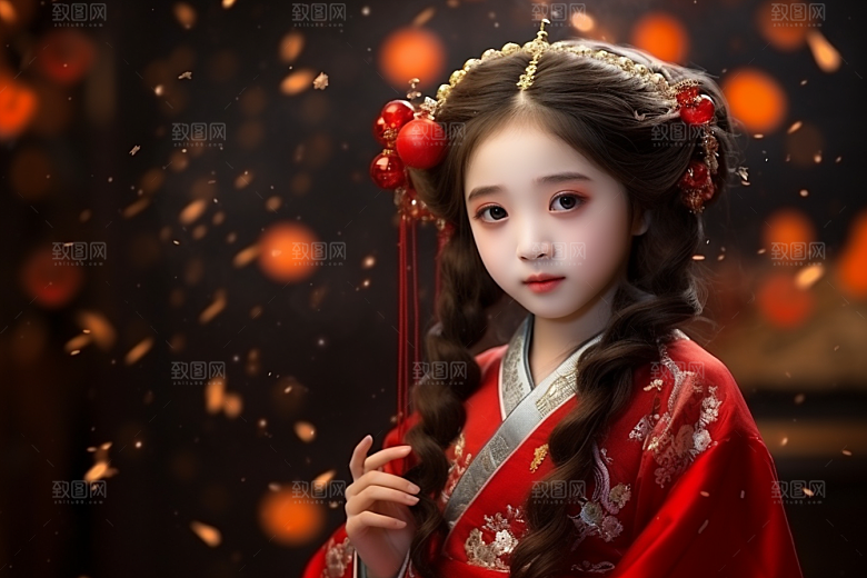 春节汉服女孩高清过年CG