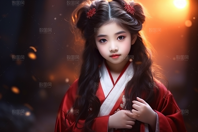 春节汉服女孩中国风喜庆CG