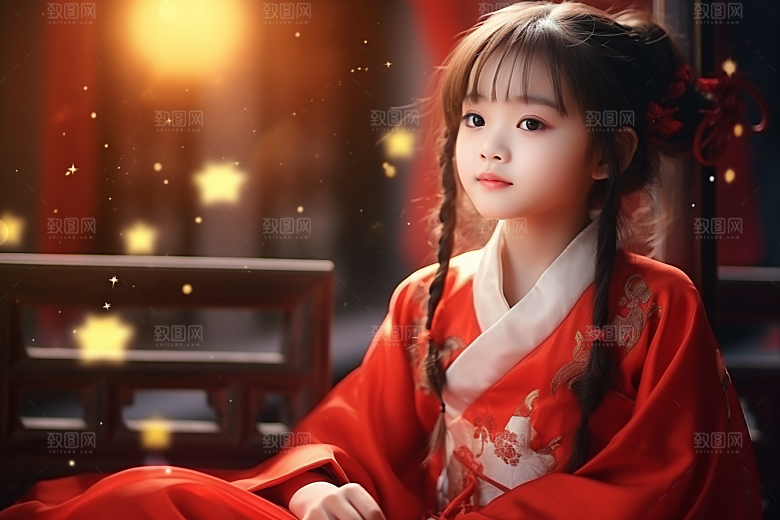 春节汉服女孩春日高清CG
