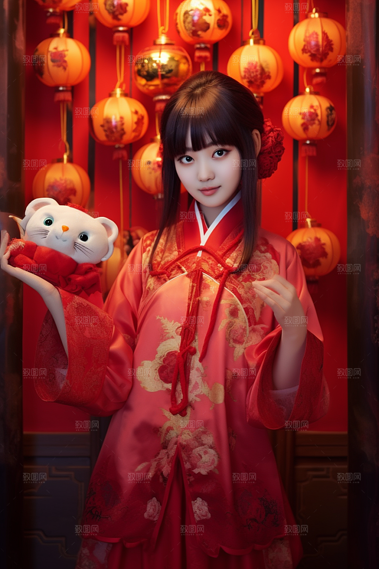 春节汉服高清新年素材